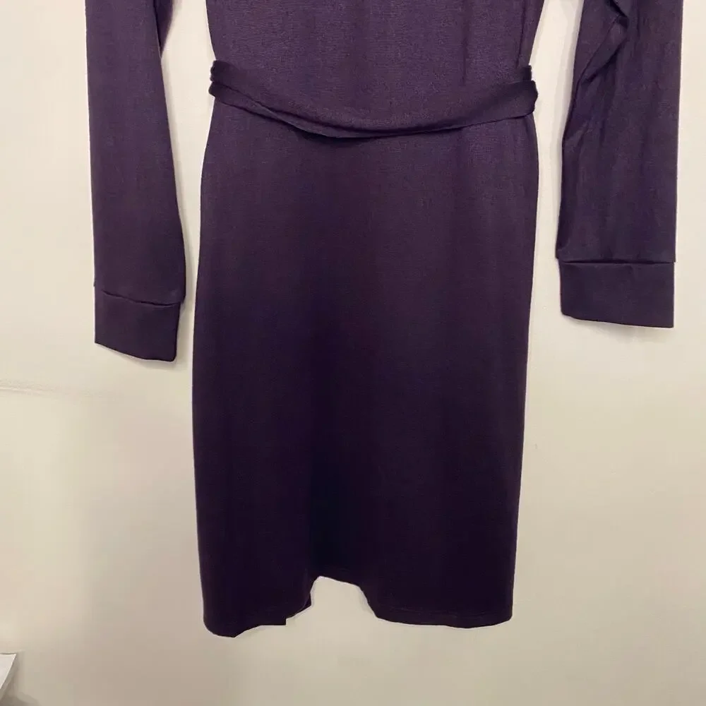 Lands End Supima Cotton Purple Long Robe Womens Soft Sleepwear‎ Medium Petite